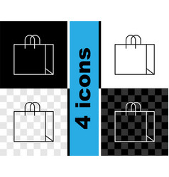 Set Line Shopping Bag Jewelry Icon Isolated