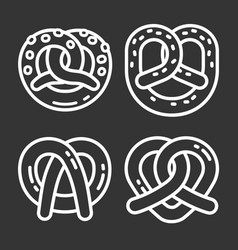 Bavarian Pretzel Icon Set Outline Style