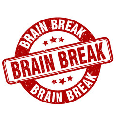 Brain Break Stamp Label Round Grunge