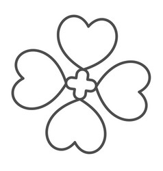 Clover With Four Leaves Good Luck Thin Line Icon