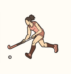 Field Hockey Sport Female Player Action