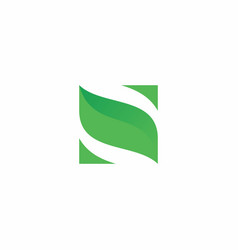 Letter S Leaf Logo Design Icon