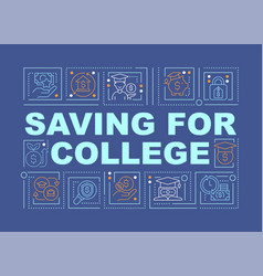 Saving For College Word Concepts Dark Blue Banner