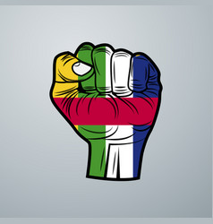 Central African Republic Flag With Hand Design