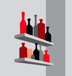 Collection Of Bottles On The Shelf