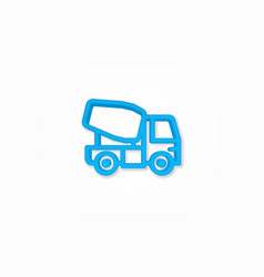 Concrete Mixing Truck Realistic Icon 3d Line