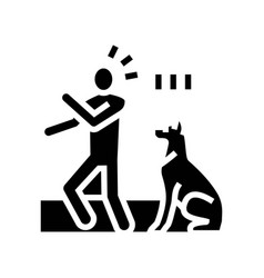 Dog Barking Person Accident Glyph Icon