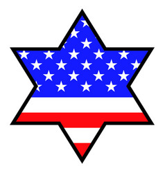 Star Of David With American Flag Inside