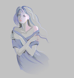 Winter Freeze Drawing Of A Young Woman Who