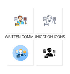 Written Communication Icons Set