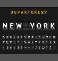 Mechanical Airport Flip Board New York And Set