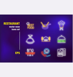 Restaurant Neon Signs Set