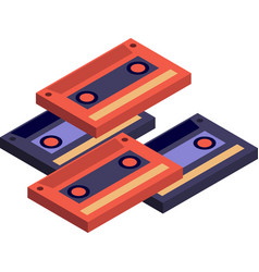 Cassette Tape In 3d Isometric Style