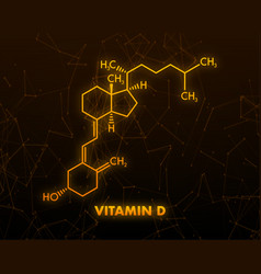 Green Vitamin D Formula On Golden Background