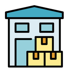 Parcel Warehouse Icon Flat