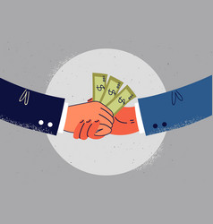 Businesspeople Shake Hands Exchange Money