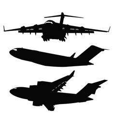 Military Cargo Plane Silhouette Set Design