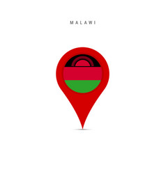 Teardrop Map Marker With Flag Of Malawi Flat