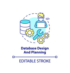 Database Design And Planning Concept Icon