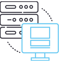 Dedicated Server Line Icon Outline Symbol