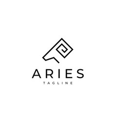 Minimal Ram Goat Aries Head In Line Style Logo