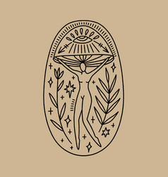 Mushroom Lady Logo Moon Goddess Sacred Woman