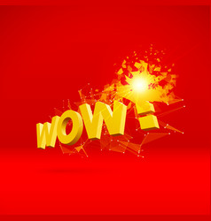 Wow Exploding Sign With Particles For Party