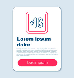 Line Plus 16 Movie Icon Isolated On Grey