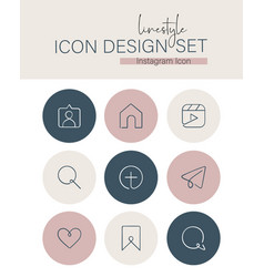 Linestyle Icon Design Set Instagram Icon