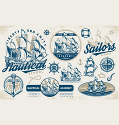 Sailor School Set Colorful Labels