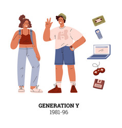 90s Generation Y With Tech Gadgets