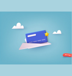 Bank Card In Paper Plane Business Finance Send