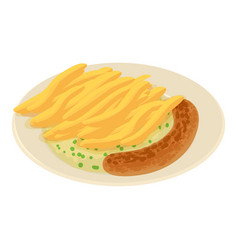 Belgian Breakfast Icon Isometric Fried