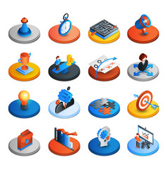 Business Strategy Isometric Icons