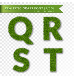 Grass Letters Q R S T Set Alphabet 3d Design