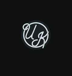 Initials Uk Logo Monogram With Simple Circle Line