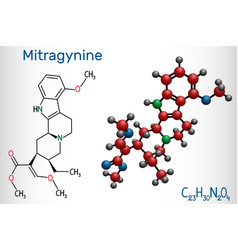 Mitragynine Molecule It Is Herbal Alkaloid