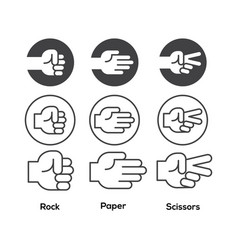 Rock Scissors Paper Hand Gesture Icon