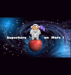 Superhero On Mars Cheerful Cat Astronaut