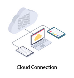 Cloud Connection Isometric Icon