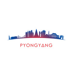 Pyongyang Skyline Silhouette Design