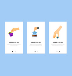 Two Fingertips Together Flat Icon Set