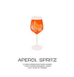 Aperol Spritz Cocktail In Glass With Ice And Slice