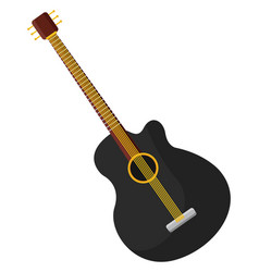 Black Acoustic Guitar On A White Background