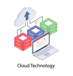 Cloud Data Upload Isometric Icon