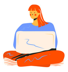 Girl With Computer Character