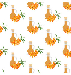 Sea Buckthorn Oil Seamless Pattern