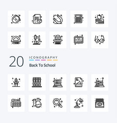 20 Back To School Line Icon Pack Like School Math