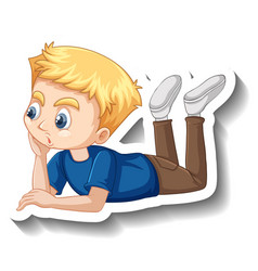 A Boy Laying Down Cartoon Character