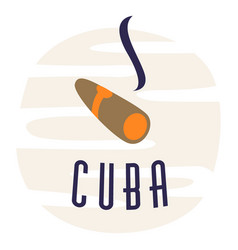 Cuba Cigar Traditional Flat Design